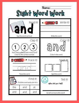 3 Letter Sight Words (A-M) by Four Times the Fun | TPT