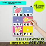 3 Letter Words Binder | CVC Words | Short Vowels Worksheet