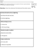 3-Level Differentiated Simile Worksheet;