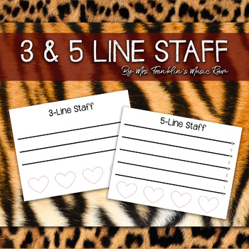 3 Line & 5 Line Musical Staff Practice Sheet by Mrs Franklins Music Room