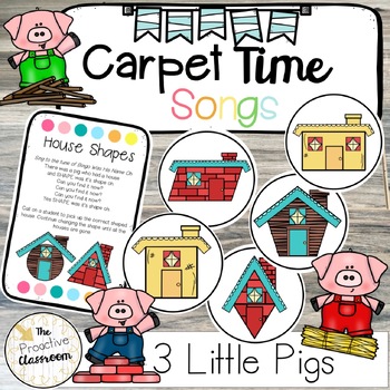 Preview of 3 Little Pigs Carpet Time Song | Farm Carpet Game Preschool | Kindergarten