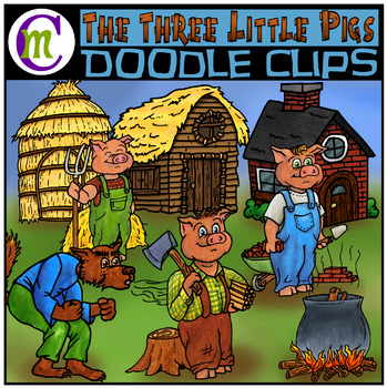 Preview of 3 Little Pigs Clipart