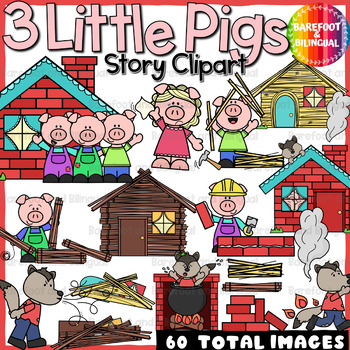 Preview of 3 Little Pigs Clipart | Fairytale Clipart
