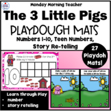 3 Little Pigs Playdough Mat Activities, Numbers 1-20, Stor