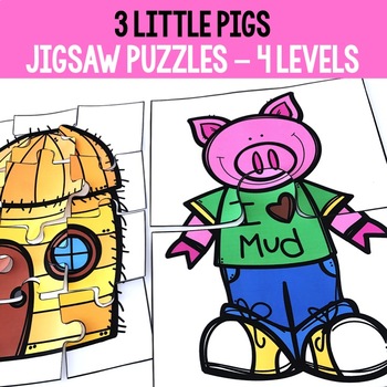 Kids Wooden Jigsaw puzzles Mr.puzz Three little pigs 26 pcs NEW