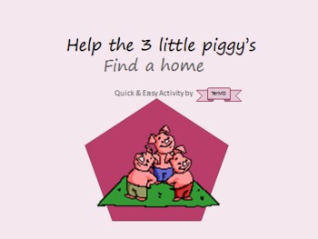 Preview of 3 Little pigs basic shapes and literacy activity, incorporates a pentagon shape
