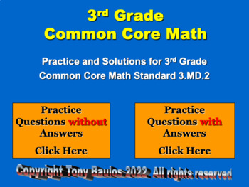 Preview of 3.MD.2 3rd Grade Math - Measurement and Data Google Slide Set