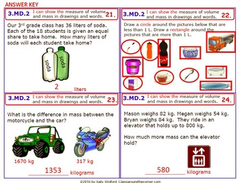 3.MD.2 Math 3rd Grade NO PREP Task Cards—MEASUREMENTS PRINTABLES