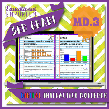 Preview of 3.MD.3 Interactive Notebook: Bar Graphs and Pictographs⭐ Digital