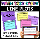 Measuring and Creating Line Plots Math Task Cards with Dig