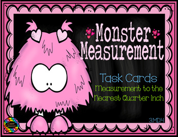 Preview of 3.MD.4 Measurement to Nearest Quarter Inch/Line Plot Task Cards