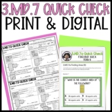3.MD.7 Quick Check Formative Assessments | Print & Digital 