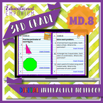 Preview of 3.MD.8 Interactive Notebook: Perimeter of Polygons for Google Classroom™