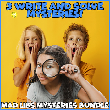 Preview of MYSTERY MAD LIBS COMPREHENSION STORIES - Brain Teaser Whodunit Fun