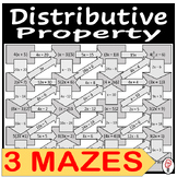 3 Maze Worksheets - Distributive Property