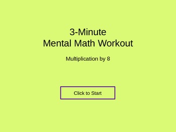 Preview of 3-Minute Mental Math Workout (1x1 to 12x12 Times Tables) PowerPoint Flashcards