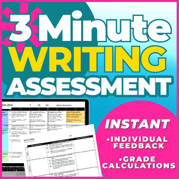 Preview of 3 Minute Writing Assessments for Google Sheets