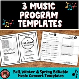 3 Music Concert Program Templates for choir, band, orchest