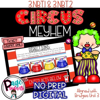 Preview of 3rd Grade 3.NBT.1 & 3.NBT.2 Circus Meyhem Math Challenge