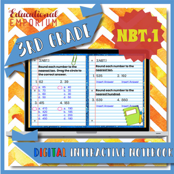 Preview of 3.NBT.1 Interactive Notebook: Rounding Whole Numbers for Google Classroom™