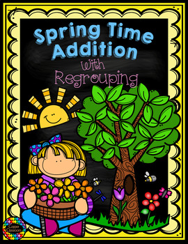 Preview of 3.NBT.2 Spring Themed 3 Digit Addition With Regrouping Freebie