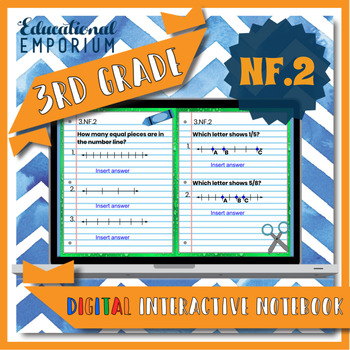 Preview of 3.NF.2 Interactive Notebook: Fractions on Number Lines ⭐ Digital