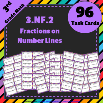 Preview of 3.NF.2 Task Cards ★ Fractions on Number Lines 3rd Grade Math Centers