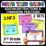 Equivalent Fractions & Comparing Fractions Math Task Cards
