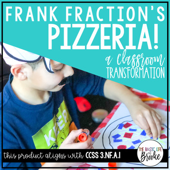 Preview of 3.NF.A.1 - Frank Fraction's Pizzeria! A Classroom Transformation Kit