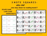3 NOTE SQUARES - ALTO CLEF ... one step closer to reading music!!