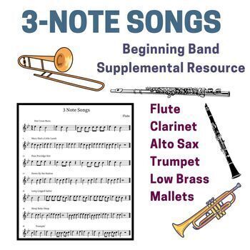 Preview of 3 Note Songs for Beginning Band