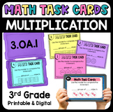 Multiplication as Equal Groups Math Task Cards with Digita