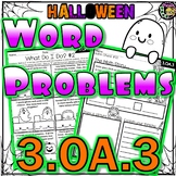 3.OA.3 - 3rd Grade Word Problems - Halloween - October Mat