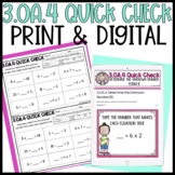 3.OA.4 Quick Check Formative Assessments | Print & Digital