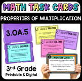 Properties of Multiplication Math Task Cards with Digital 3.OA.5