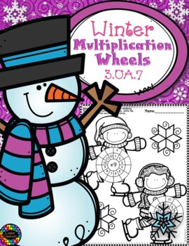 Preview of 3.OA.7 Winter Multiplication Wheels