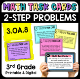 3.OA.8 3rd Grade Math Task Cards (Two-Step Word Problems)