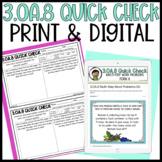 3.OA.8 Multi-Step Word Problems Quick Check Assessment | P