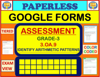 Preview of 3.OA.9-Identify Arithmetic Patterns - (RED) MULTIPLE CHOICE ASSESSMENT