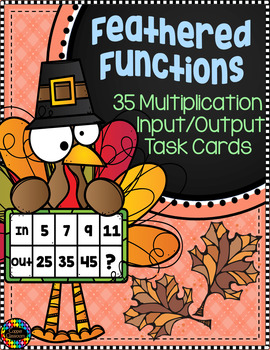 Preview of 3.OA.9 Thanksgiving Function Tables Input Output Multiplication Task Cards