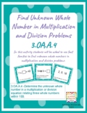3.OA.A.4 Find Unknown Whole Numbers in Multiplication and 