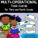 3.OA.D.8 Multi-Step Word Problem Math Task Cards For Third