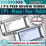 3 P's Peer Review of Peer Student Project Feedback Form - 