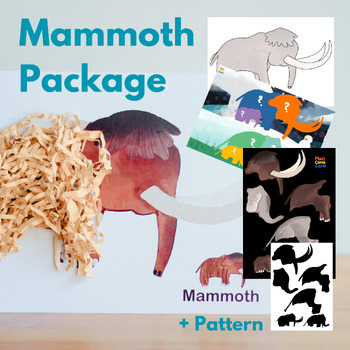 Preview of 3++ PAGES!! - Mammoth (Coloring, Puzzle Chunkies Worksheet, Cotton Ball)+pattern