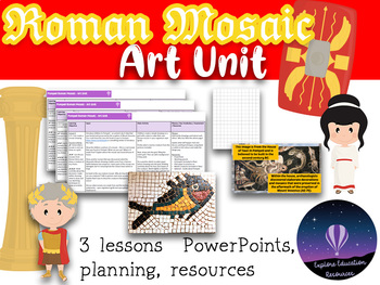 Preview of Create Your Own Roman Mosaic Art - 3 Lessons with PowerPoints and Examples