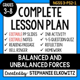 3-PS2-1 Balanced and Unbalanced Forces Lesson | Printable 