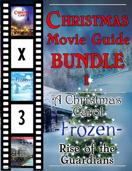 Preview of 3 Pack Bundle - Christmas Movie Guide Questions + Extra Activities - Part 1