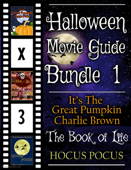 Preview of 3 Pack Bundle - Halloween Movie Guide Questions + Extras Activities - 1