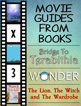 Preview of 3 Pack Bundle - Movie Guides From Books - Questions + Extra Activities