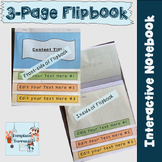 3-Page Flip Book - EDITABLE- Interactive Notebook